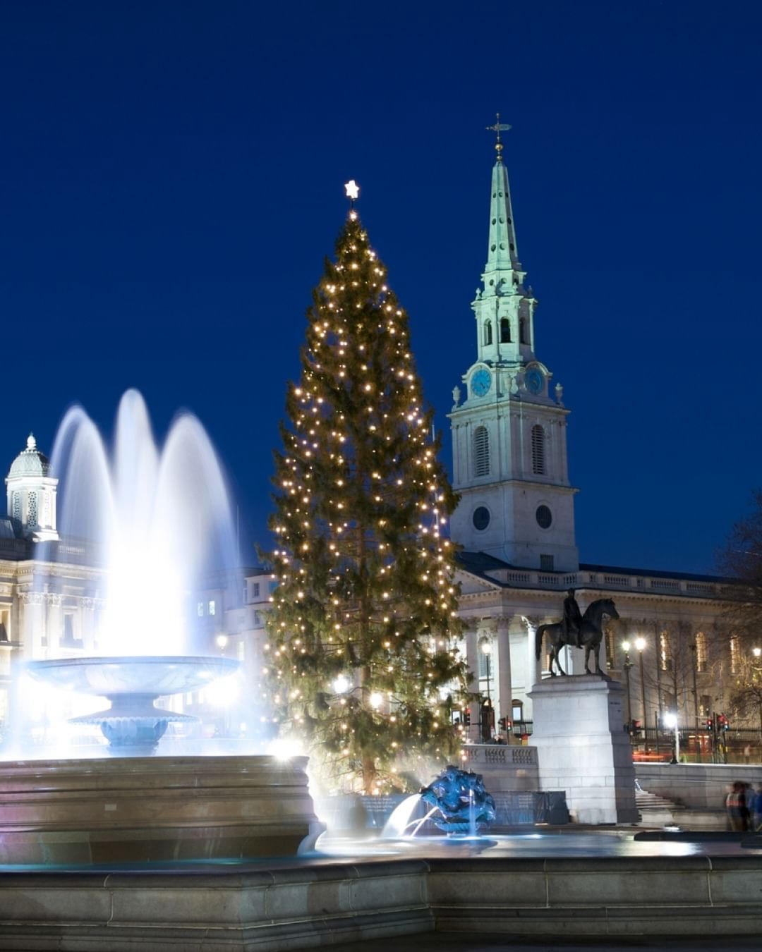 All through December you can see the Norwegian Christmas tree at Trafalgar Square in London