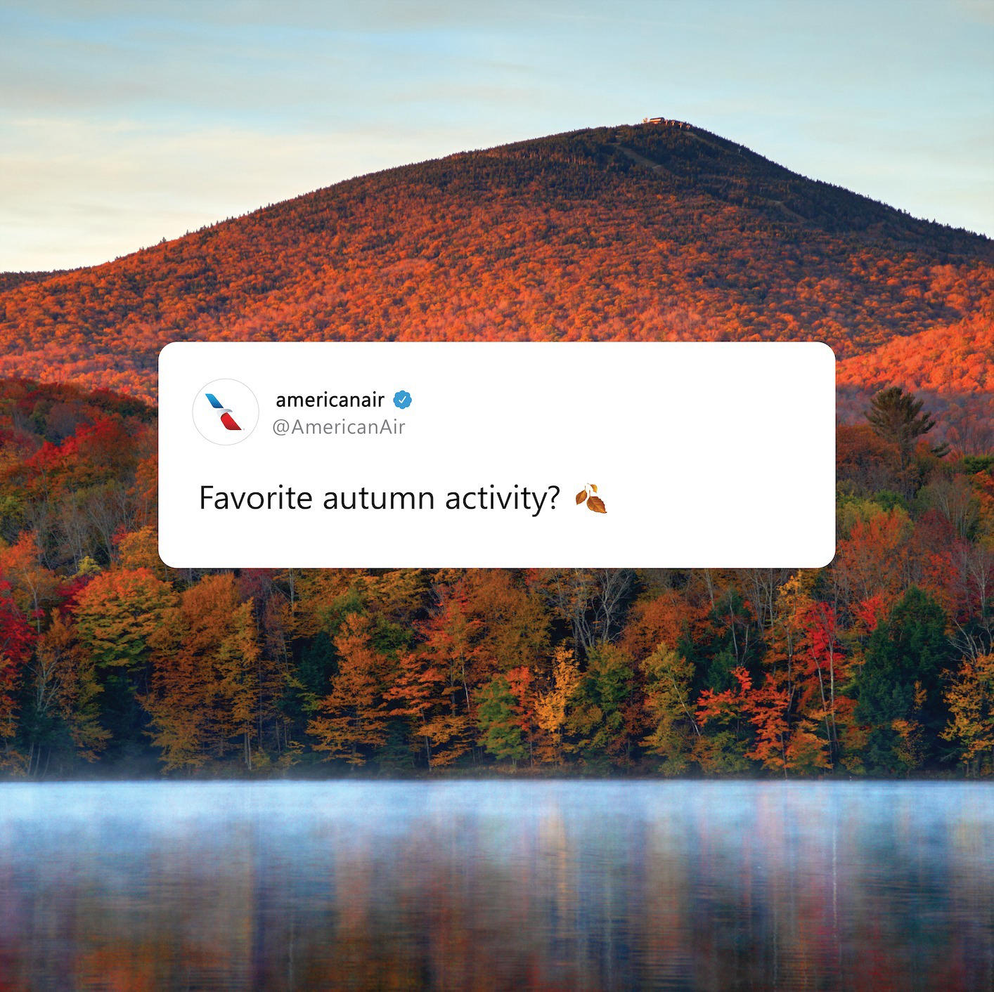image  1 American Airlines - A fall breeze and autumn leaves