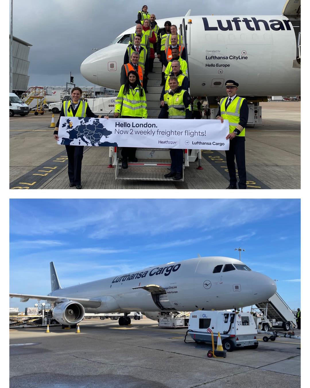 🇬🇧🇬🇧🇬🇧 #HelloLondon - Yesterday our #A321F had a warm welcome at Heathrow Airport in #London