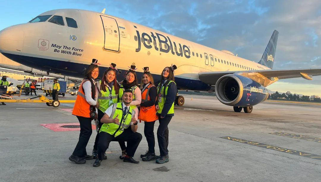 JetBlue - We're thankful for a flight family that *literally* goes above and beyond every day