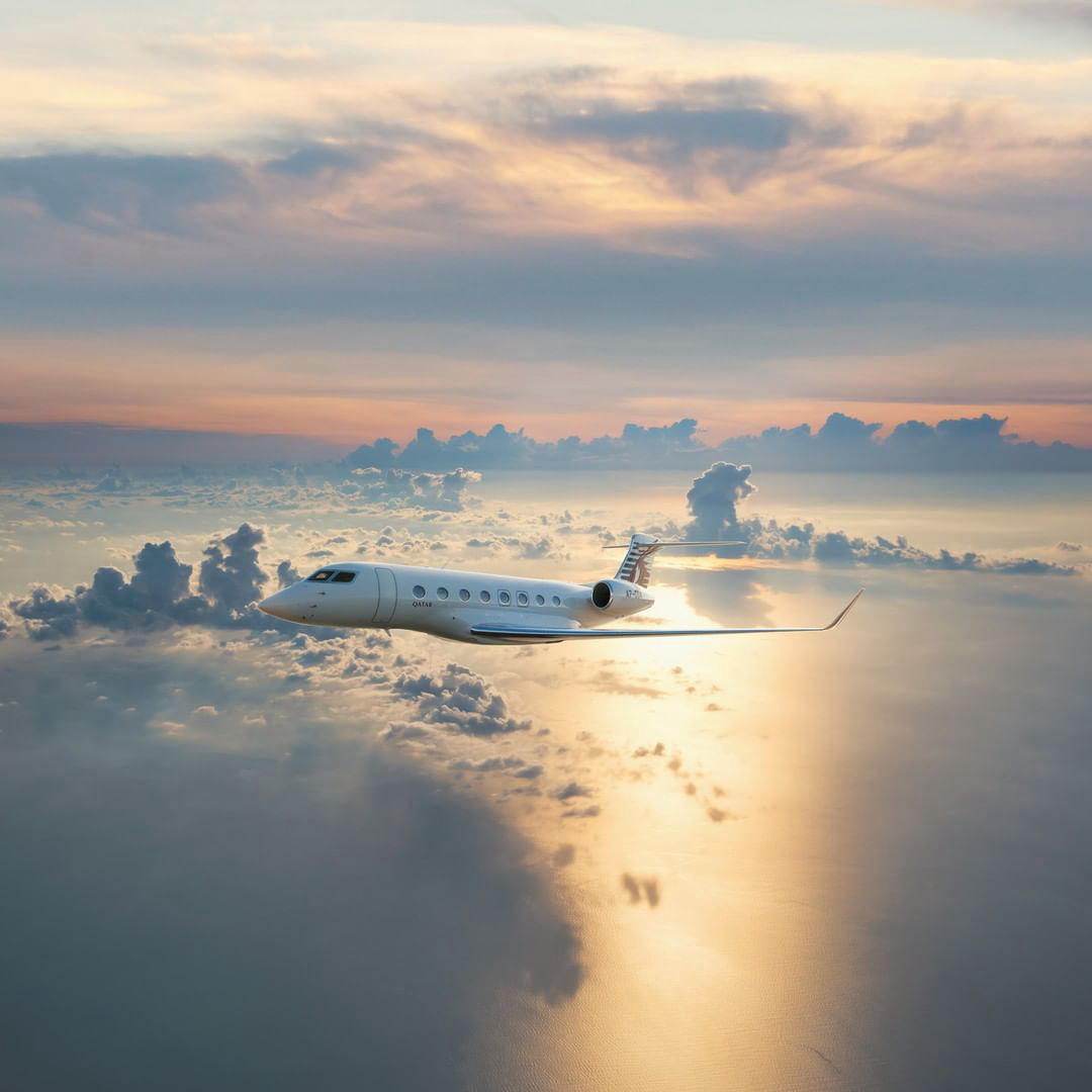 image  1 Qatar Airways - Soar above the clouds in style with #qatarexecutive’s stunning #G650ER private jet